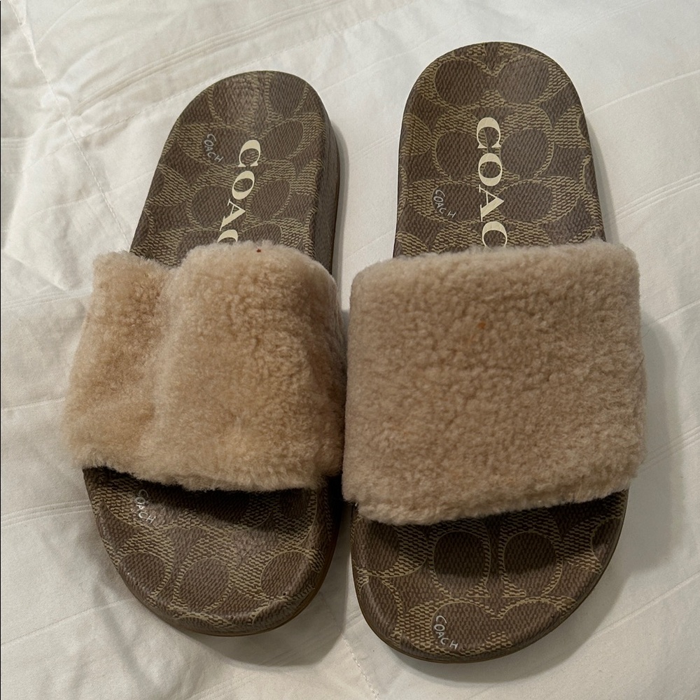Coach Ulla Sherling Tan Slides